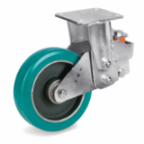 SF/EES MHD - “TR-ROLL” polyurethane wheels cast iron centre, fixed electrowelded sprung loaded bracket type EES MHD