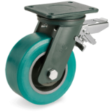 GH SRP/PT FR - Polyurethane wheels "TR-ROLL", cast iron, supports electro "GH PT"