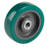 62NYSC - "TR-ROLL" polyurethane wheels with ergonomic round profile, aluminium centre without bearing
