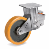 SF/EES MHD - “TR” polyurethane wheels, cast iron centre, fixed electrowelded sprung loaded bracket type EES MHD