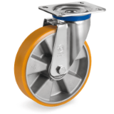 SRP/M - "TR" polyurethane wheels, aluminium centre, swivel top plate bracket type "M"