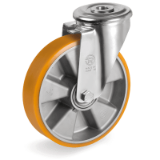 SRFP/NL - "TR" polyurethane wheels, aluminium centre, swivel bolt hole bracket type "NL"