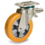 65HT SPR/PT FR - High thickness "TR" polyurethane wheels, aluminum center, rotating support "PT" type plate with brake