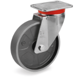 SRP/EP - Cast iron solid wheels, swivel top plate bracket type "EP"