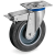 SRP/M FR - "SIGMA ELASTIC" rubber wheels, cast iron centre, swivel top plate bracket type "M" with bracket