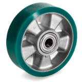 TR polyurethane wheels, aluminium centre