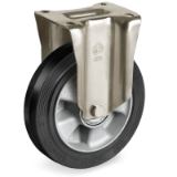 SF/P - "SIGMA ELASTIC" rubber wheels, aluminium centre, fixed bracket type "P"