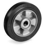 72ALSC - "SIGMA ELASTIC" rubber wheels, aluminium centre, hub with bearing facilities