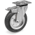 SRP/NL FR - Standard rubber wheels, swivel top plate bracket type "NL" with brake