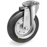SRFP/SL - Black rubber wheels with discs of metal, light support rotary hole "SL"