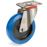 SRP/P - "SIGMA ELASTIC" rubber wheels, swivel top plate bracket type "P"