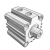 ADQ2W - Compact Cylinder Built-in Magnet / Double Acting : Double Rod