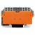 280-764 - Morsetto per moduli a innesto diretto, 4 poli, con morsetti per 4 conduttori, con portaetichette, con separatore arancio, per guida DIN 35 x 15 e 35 x 7.5, 2.5 mm², CAGE CLAMP®