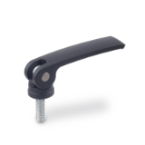GN 927 - Clamping levers with eccentrical cam with threaded stud, Type A, Plastic contact plate with setting nut, Inch