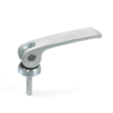 GN 927.3 - Stainless Steel-Clamping levers with eccentrical cam with threaded stud, Type A, Plastic contact plate with setting nut, Inch
