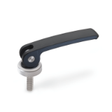 GN 927.4 - Clamping levers with eccentrical cam with threaded stud, Type A, Plastic contact plate with setting nut, Inch