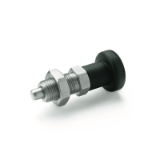 GN 617 - Indexing Plungers, Non Lock-Out Type, Plungers with Plastic Pull Knob, With Lock Nut Stainless Steel Inch