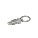 WN 717.10 - Stubby Hand Retractable Spring Plungers, Stainless Steel, Non Lock-Out, with Pull Ring, Type A, Without thread locking patch