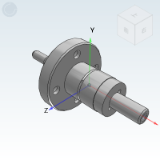 SQF56 - Solid Ball Spline,Round Flange Nut,Stepped And External Thread At One End,Internal Thread At Another End